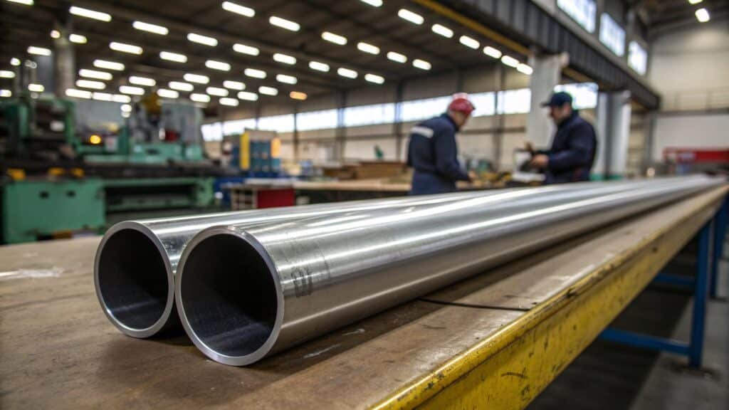A massive forging press at the SWA Forging facility, with a glowing aluminum billet being positioned for shaping.
